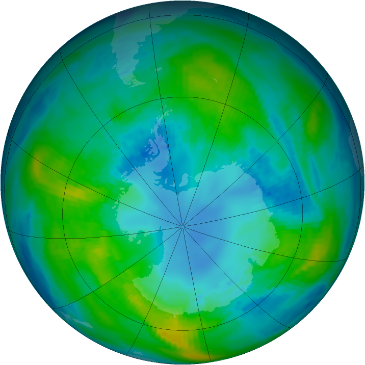 Antarctic ozone map for 21 April 1983